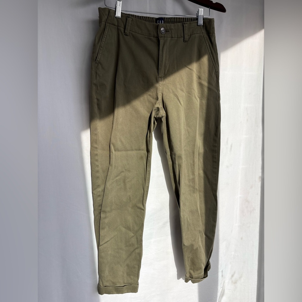 GAP Women's Classic Ankle/Twill Pants olive green size 8